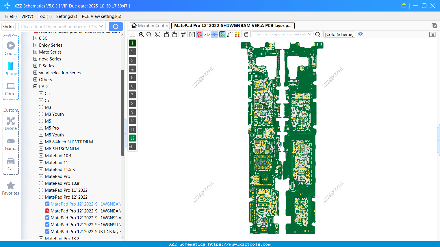 MatePad Pro 12' 2022-SH1WGNBAM VER.A PCB Layer